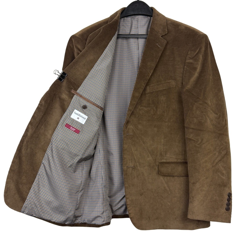 Saddlebred CORDUROY Blazer Mens 42R Cotton Sport Coat Suit Jacket Heritage Brown